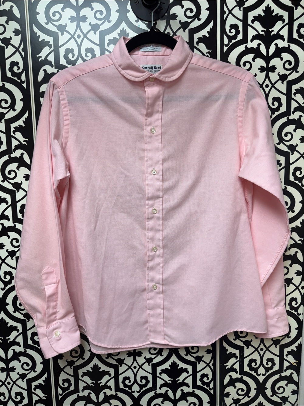 Carroll Reed Ski Shop  Women's Pale Pink Button-Down Shirt Vintage